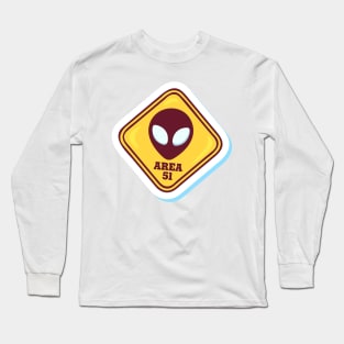 WE ARE HERE ALIEN Sticker Long Sleeve T-Shirt